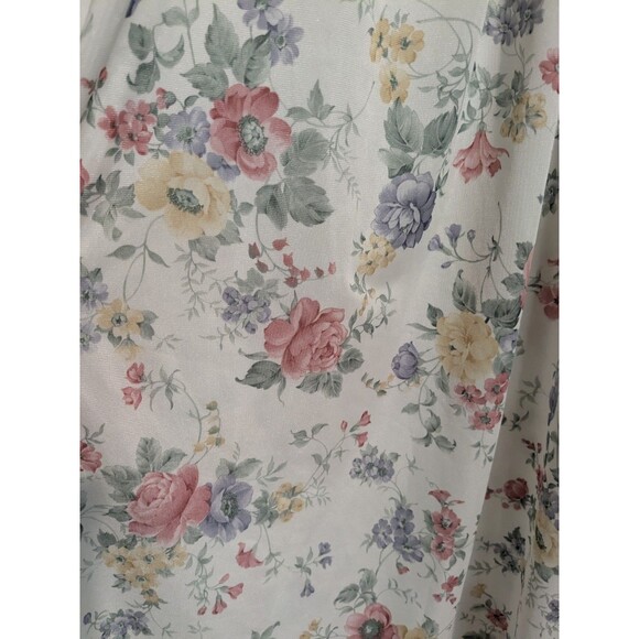 Vanity Fair Vintage Floral Midi Tricot Nightgown Women's L Flutter Sleeve Lace - Picture 3 of 4